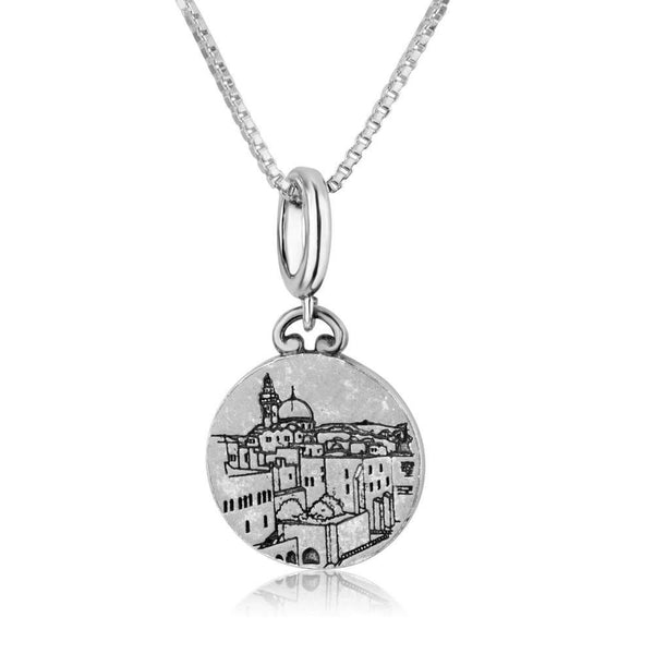 Blessings Hanging Pendant Charm Bead 925 Sterling Silver Jerusalem Jewelry Gift Jewish Jewelry 
