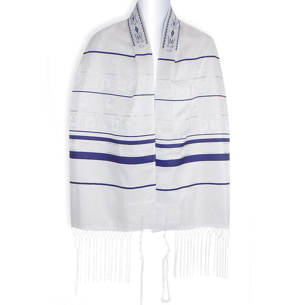 Blue And Silver Stripe Shvotim Talis Blue And Silver Stripe Shvotim Talis 