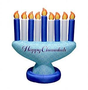 Blue Menorah Indoor/outdoor Inflatable Decoration - 7' Feet 