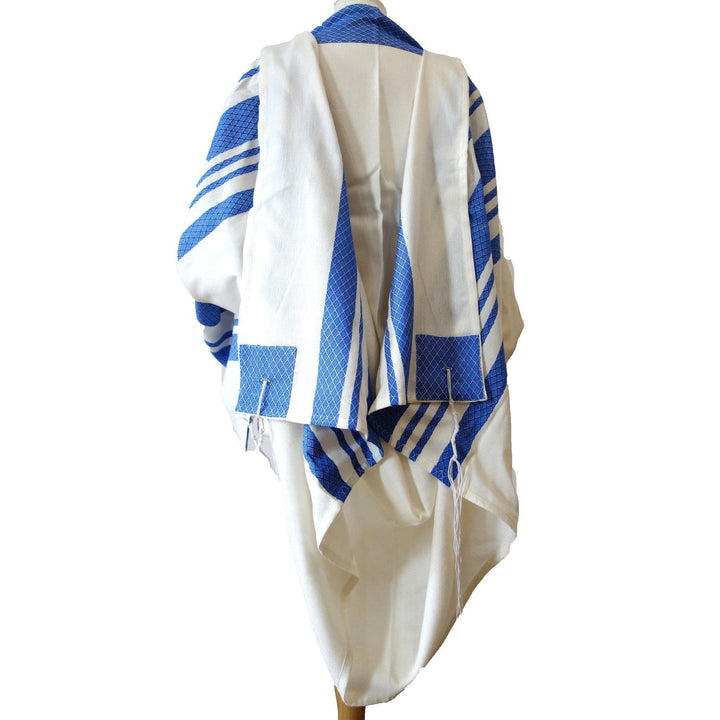 Blue Stripes Traditional Woven Tallit Gadol by Sara Resnik Tallit 