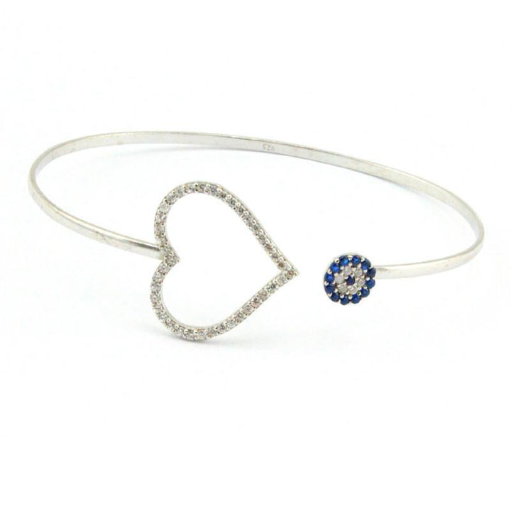 Bracelet - Blue Bangle Heart Love jewelry 