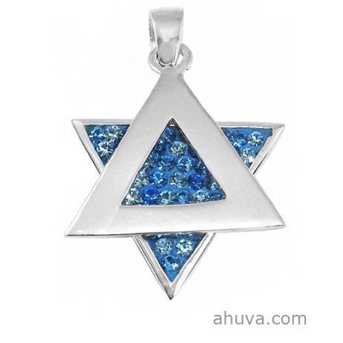 Bright And Shinning Star Of David Pendant 18 inches Chain (45 cm) 