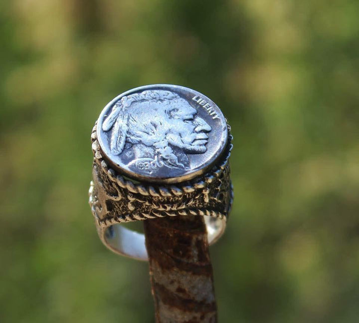 Buffalo Nickel Old, Collector's Coin Ring - Coin of USA RINGS 