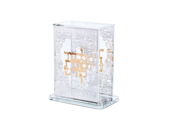 Crystal Zemiros Holder with Gold and Silver Plates-0