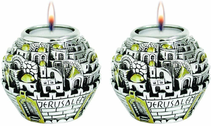 Candle Holders Jerusalem Ball Silver 925 Candle Holders 