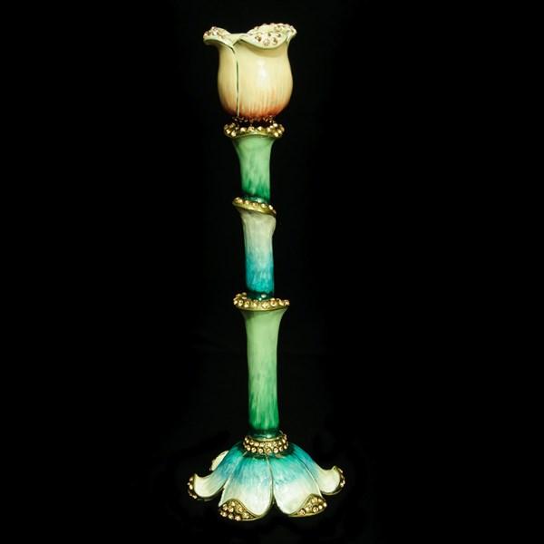 Candlestick, jeweled,7" SINGLE 