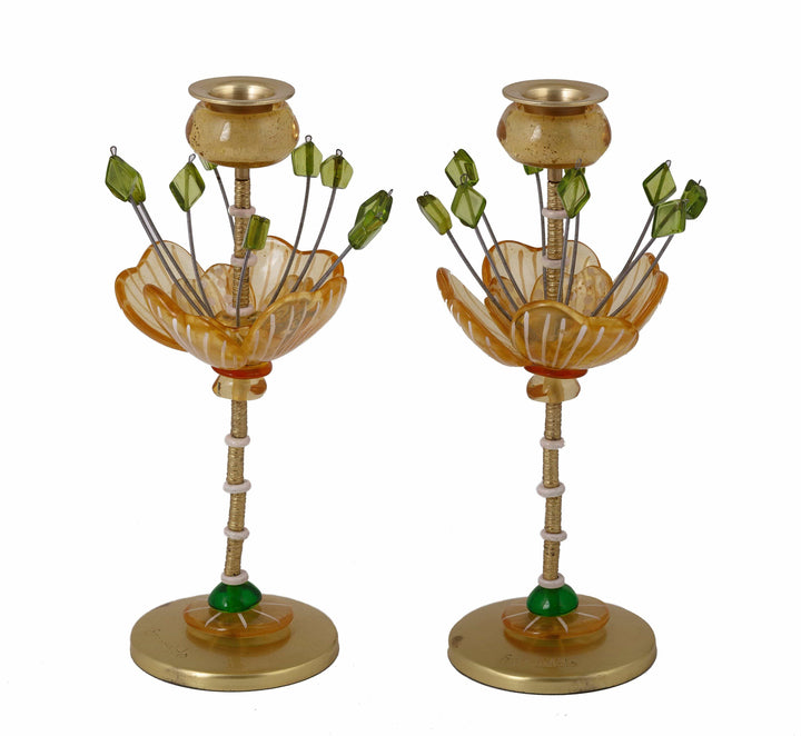 Candlesticks Flower Yellow/ Green 