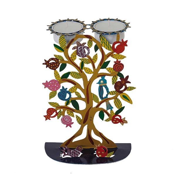 Candlesticks - Laser Cut + Hand Painted - Pomegranate Tree 