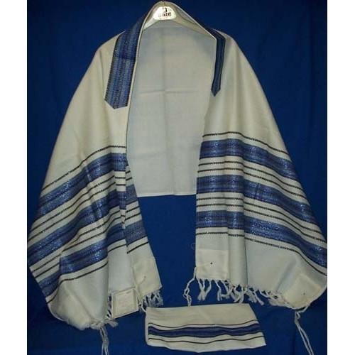 Carmel Woven Blue Knit Prayer Shawl 