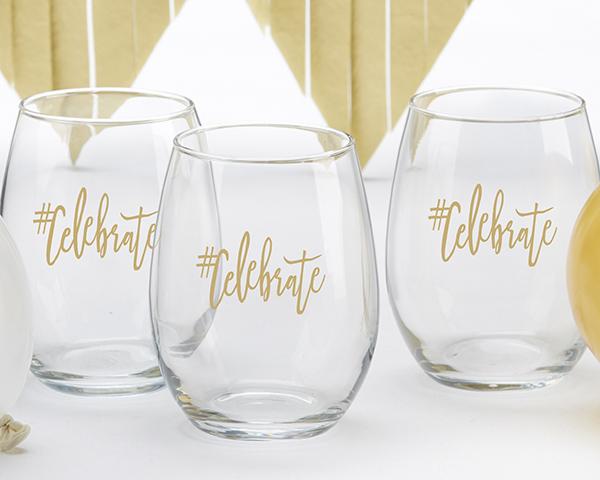 #Celebrate 15 oz. Stemless Wine Glass (Set of 4) #Celebrate 15 oz. Stemless Wine Glass (Set of 4) 