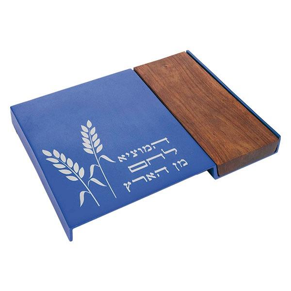 Challah Board - Wood + Aluminium - Blue 