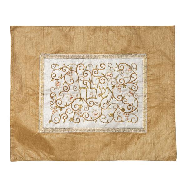 Challah Cover- Center Embroidery - Gold 