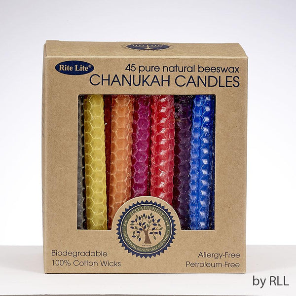 Chanukah Candles, Honeycomb Bswax, Multi,45/recycle Paper Bx Chanukah 