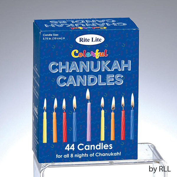 Chanukah Candles, Multicolor, 44/color Box Chanuka 