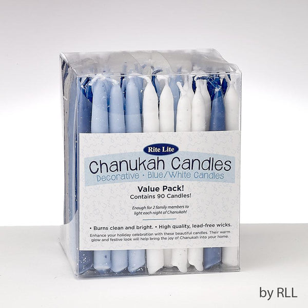 Chanukah Candles Value Pack, Blue/white, 90/box Chanukah 