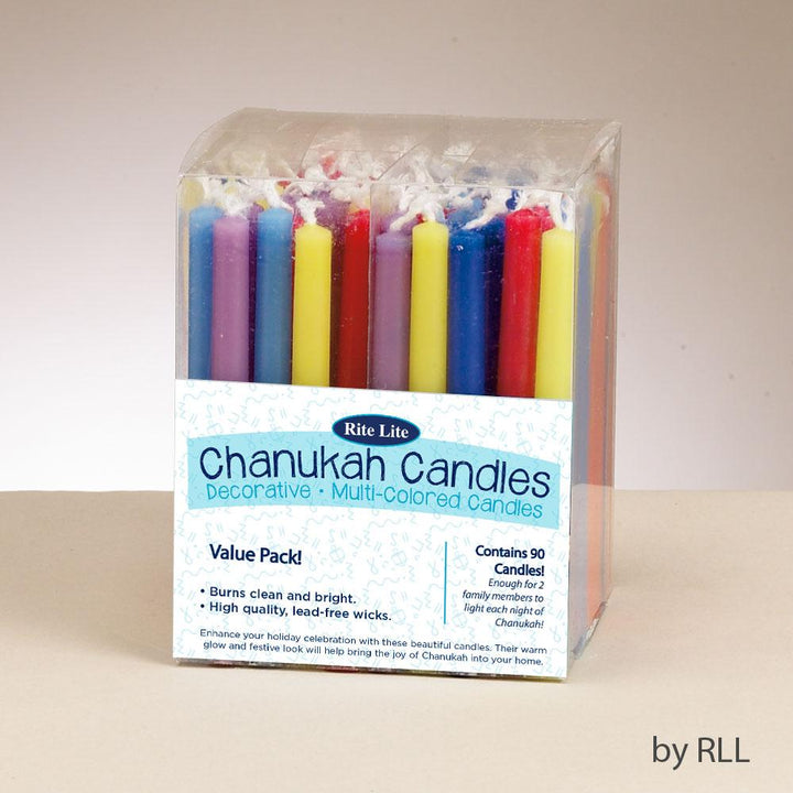Chanukah Candles Value Pack, Multi Color, 90/box HAN 