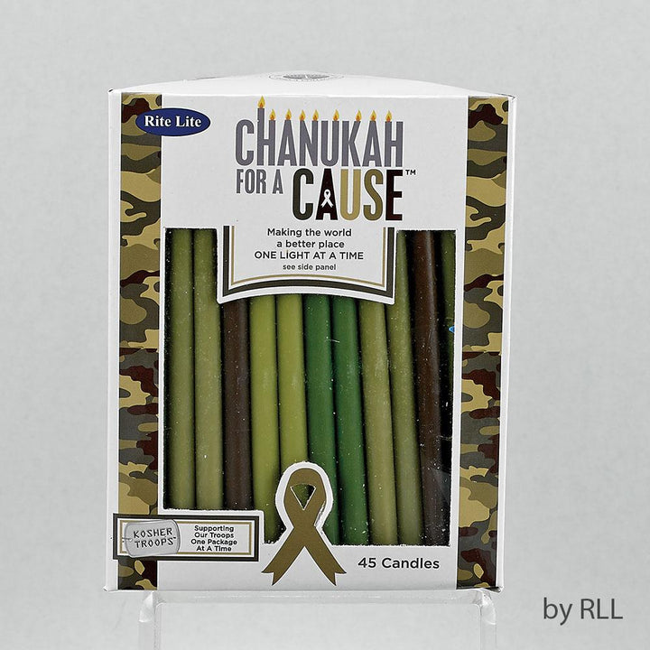 Chanukah For A Cause™, Camo Colored Candles, 45/box Chanukah 
