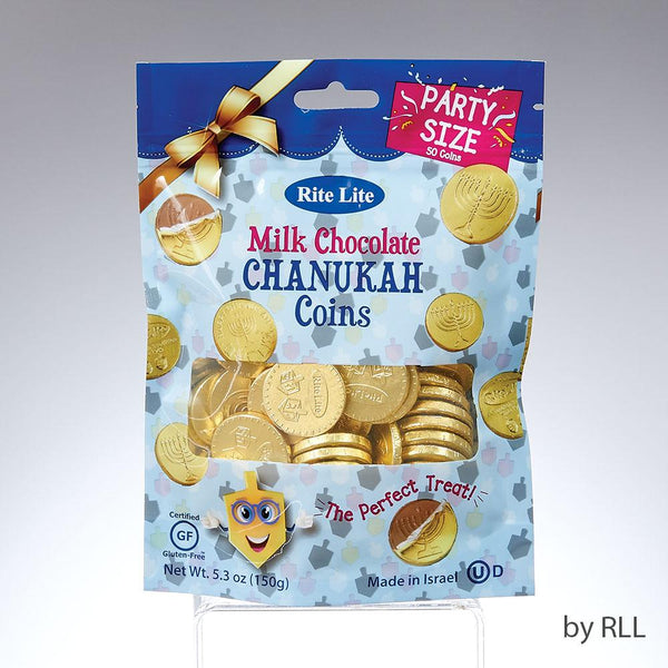 Chanukah Gelt,milk Chocolate Coins,party Size,50 Coins/bag,6.8 Oz HAN 