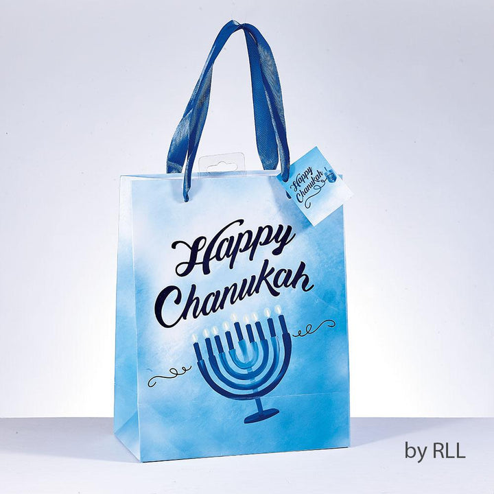 Chanukah Gift Bag,"sapphire Collection", Foil Accents, 10" Chanuka 