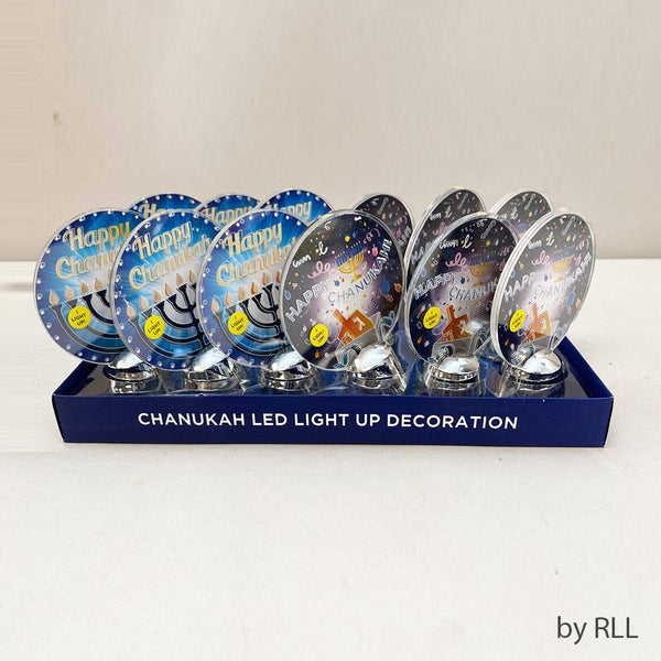 Chanukah Led Light Up Decoration, Asstd Designs, 4.5", 12/displ HAN 