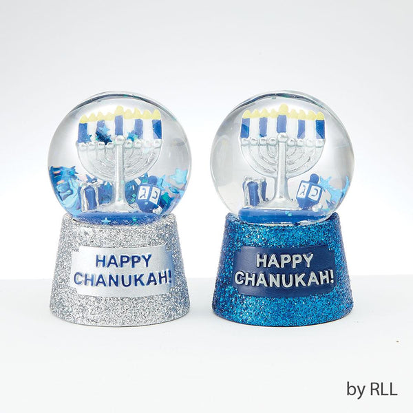 Chanukah Mini Water Globe, 40mm, Asstd Designs, 12/display HAN 