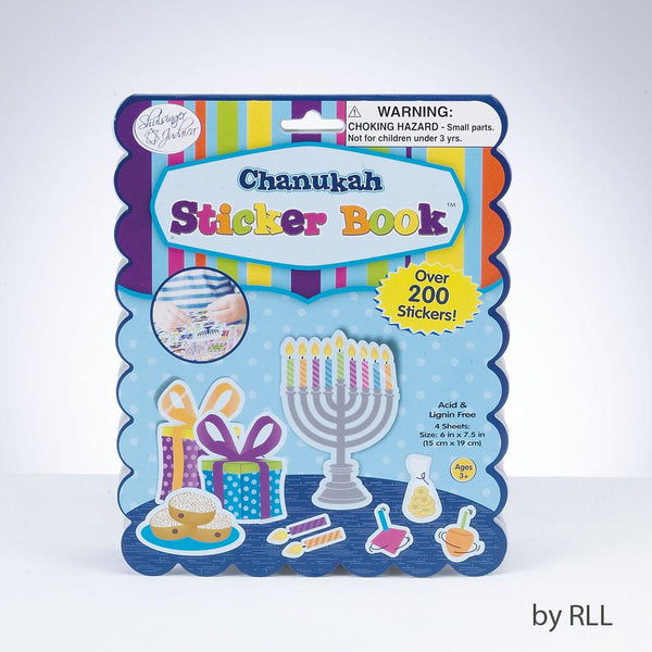 Chanukah Sticker Book, 6"x7.5", 200 Stickers, 4 Pages Chanuka 