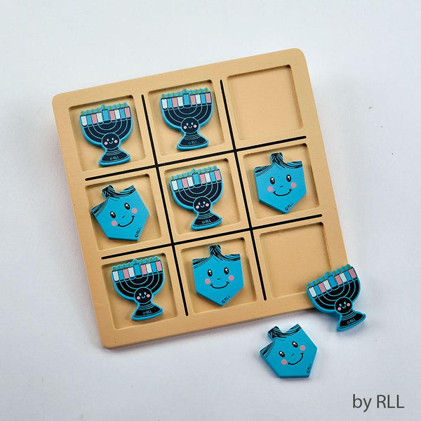 Chanukah Tic Tac Toe Game, Wood, 8" X 8", Carded Chanuka 