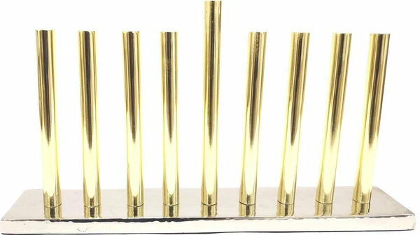 Chanukkiah Candle Pillars Anodized & Hammered 