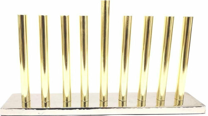 Chanukkiah Candle Pillars Anodized & Hammered 