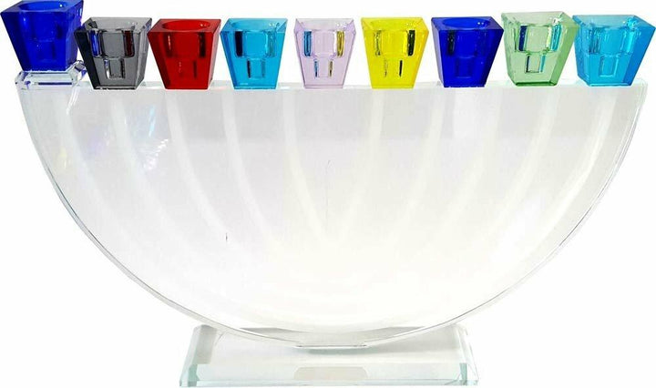 Chanukkiah Round Oil Crystal Multi Color 