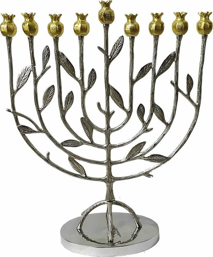 Chanukkiah with Brass Pomegranate High 