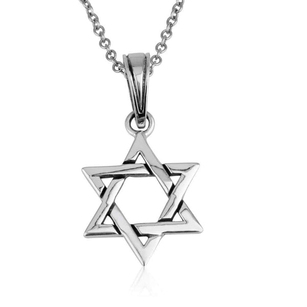 Classic Star David Polish Silver Pendant Intertwined Triangles Jewely Holy Land Jewish Jewelry 