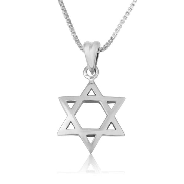 Classic Star David Silver Pendant Smooth Polish Finish Judaism Jewelry Holy Land Jewish Jewelry 