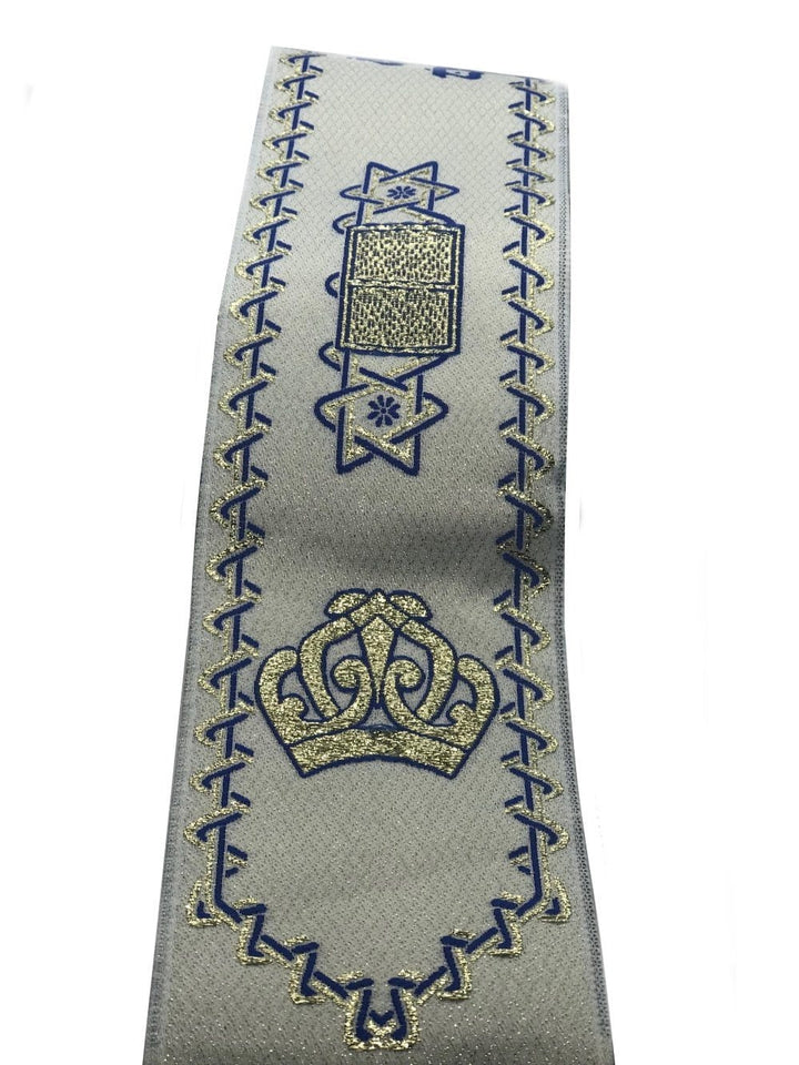 Cloth Atarah Neckband with Blessing in All Colors Blue/Gold 