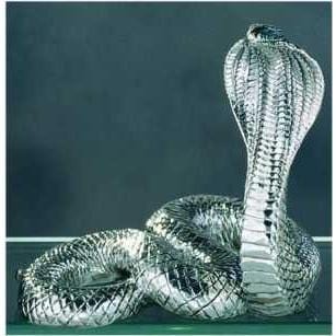 Cobra Snake Silver Figurine 