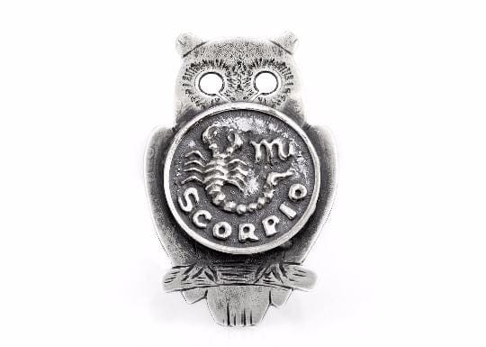 Coin ring with the Scorpio coin medallion on owl Scorpio ring RINGS 