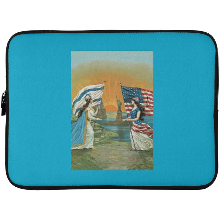 Coming Together Laptop Sleeve - 15 Inch Laptop Cases Turquoise One Size 