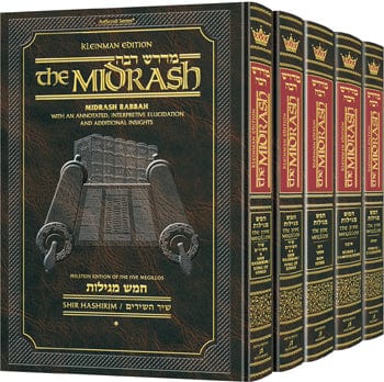 Complete 5 volume set of midrash rabbah on the 5 megillos Jewish Books 