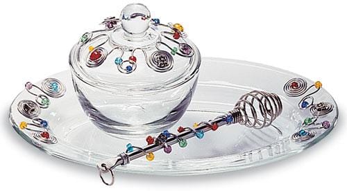 Contemporary Rosh Hashannah Dish Bowl & Dipper Set 