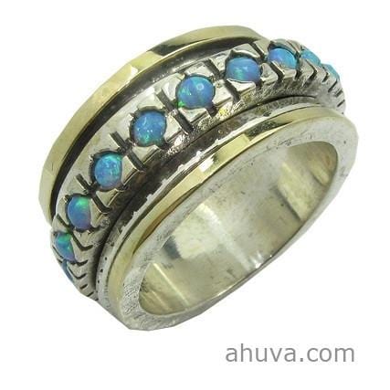 Cool Turquoise Stones Spinning Ring 