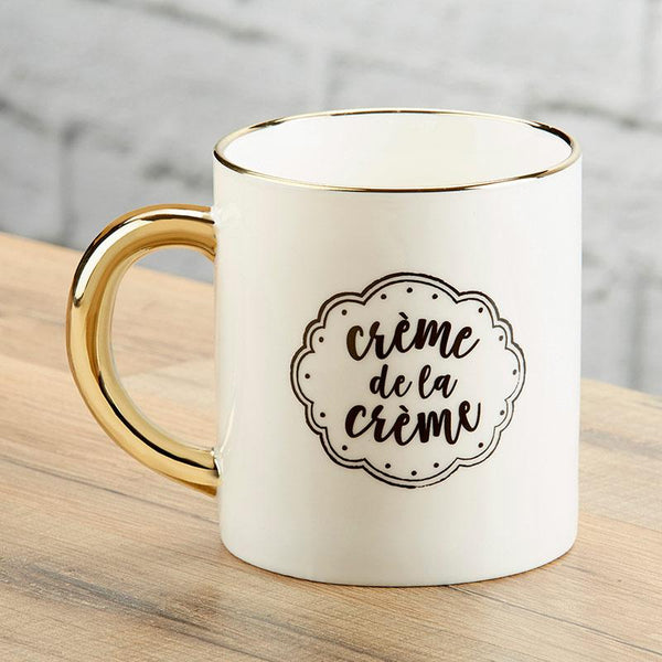 Crème de la Crème 16 oz. Mug with Gold Foil Handle Crème de la Crème 16 oz. Mug with Gold Foil Handle 