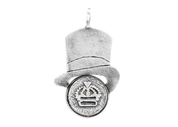 Crown Medallion Regal Hat Necklace Pendant 