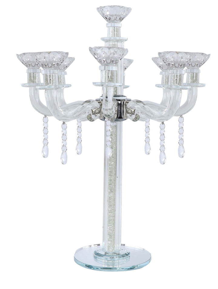Crystal Candelabra clear Filing 9 Branch Hanging Crystals Schonfeld Collection 