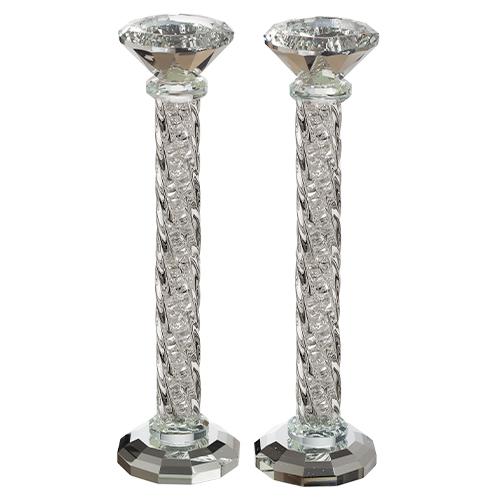 Crystal Candlesticks 25.5 Cm With Stones 5454 