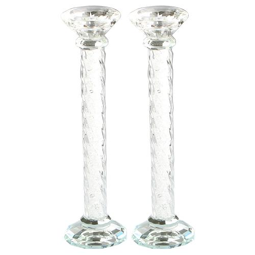 Crystal Candlesticks 26cm- With Decorative Stones 5454 