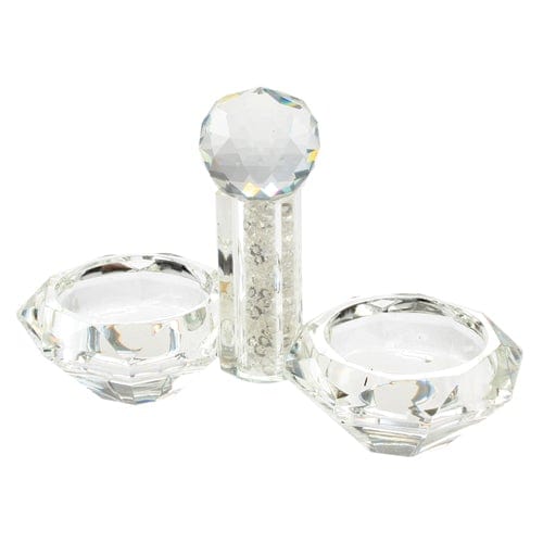 Crystal Salt Shaker 9.5x13.5 Cm With Clear Glass Chips Tableware 