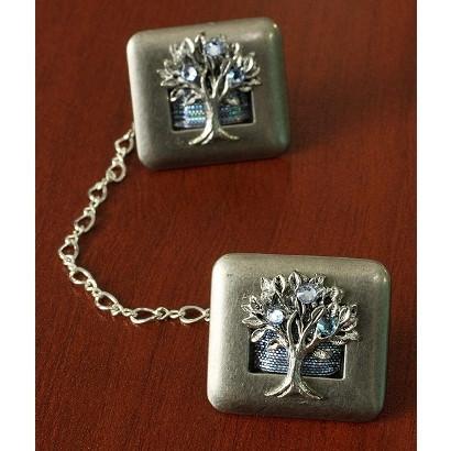 Crystal Tallit Clips Tree Of Life Blue 