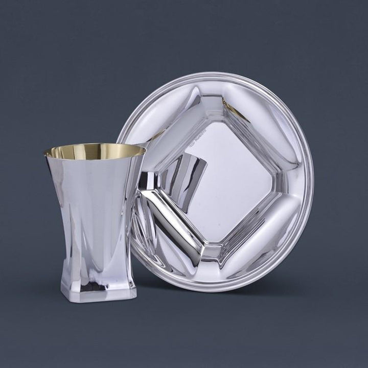 Cup & Saucer Set - Silver Becher Lior 