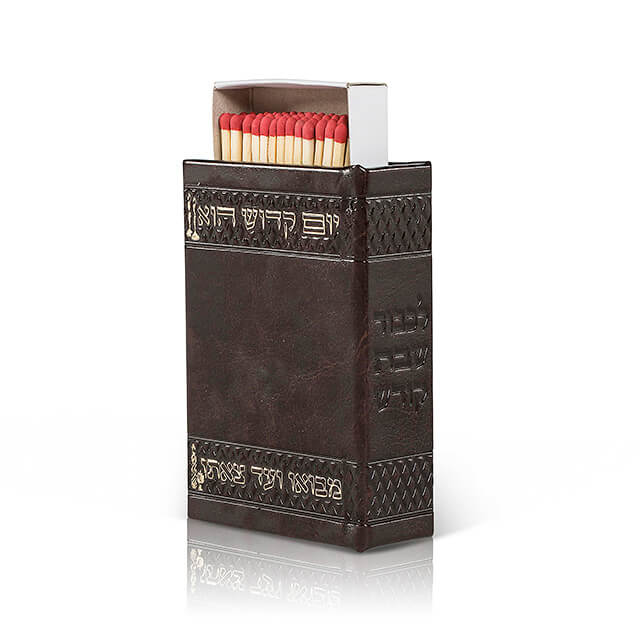 Dark Brown Antique Leather Match Box Miller 