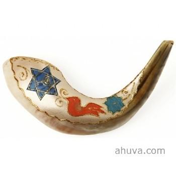 Decorated Shofar Ram Horn 